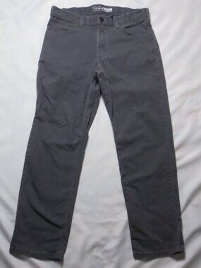 CARHARTT mens WORK PANT gray RELAXED FIT rugged flex CANVAS 5-pocket SIZE 34